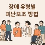 장애 유형별 피난보조-지체장애인-지적장애인-청각장애인-시각장애인-썸네일