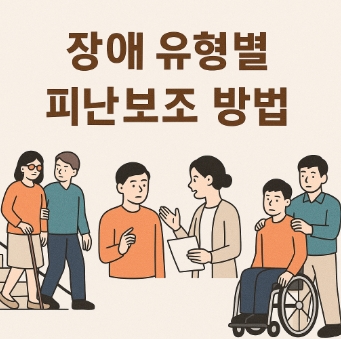 장애 유형별 피난보조-지체장애인-지적장애인-청각장애인-시각장애인-썸네일