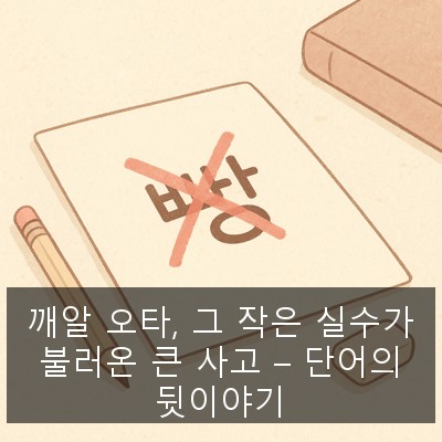 깨알 오타, 그 작은 실수가 불러온 큰 사고 – 단어의 뒷이야기